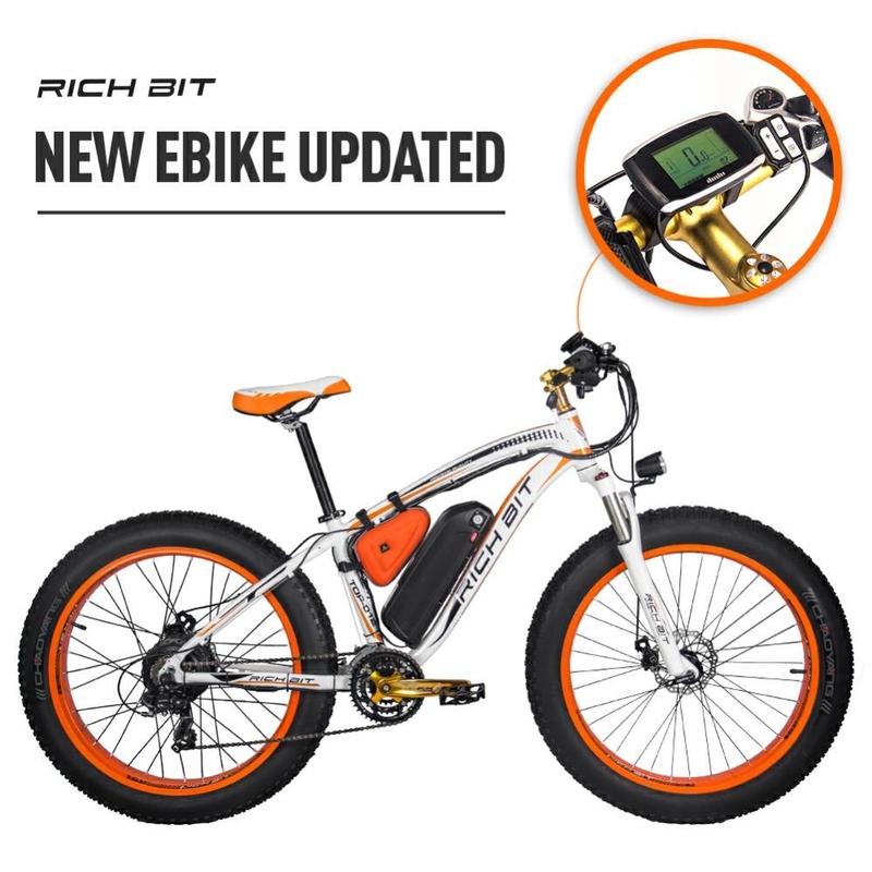 All Terrain Fat Tire Electric Bike 1000w Brushless Motor 17Ah RICH BIT 012