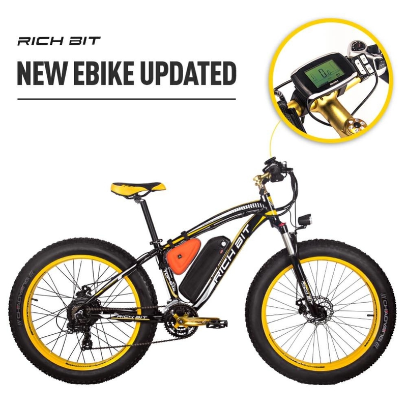 All Terrain Fat Tire Electric Bike 1000w Brushless Motor 17Ah RICH BIT 012